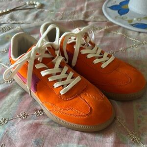 Vibrant Orange and Pink Sneakers